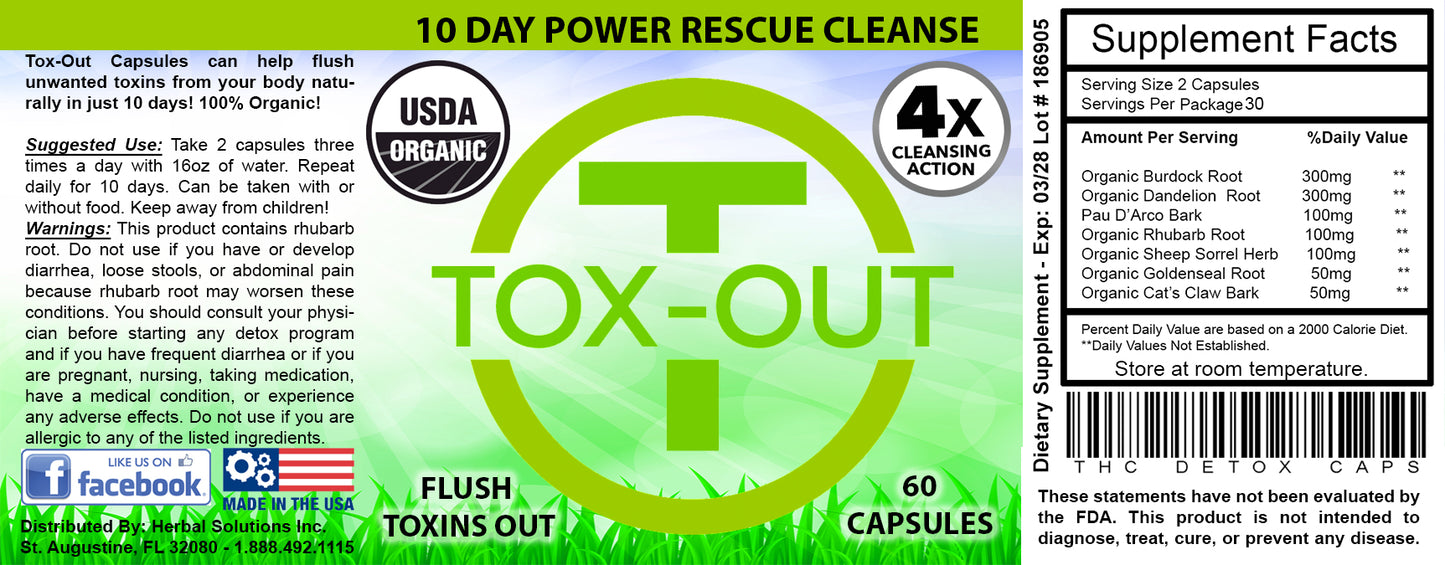 TOX-OUT 10 Day Body Flush Detox Cleanse