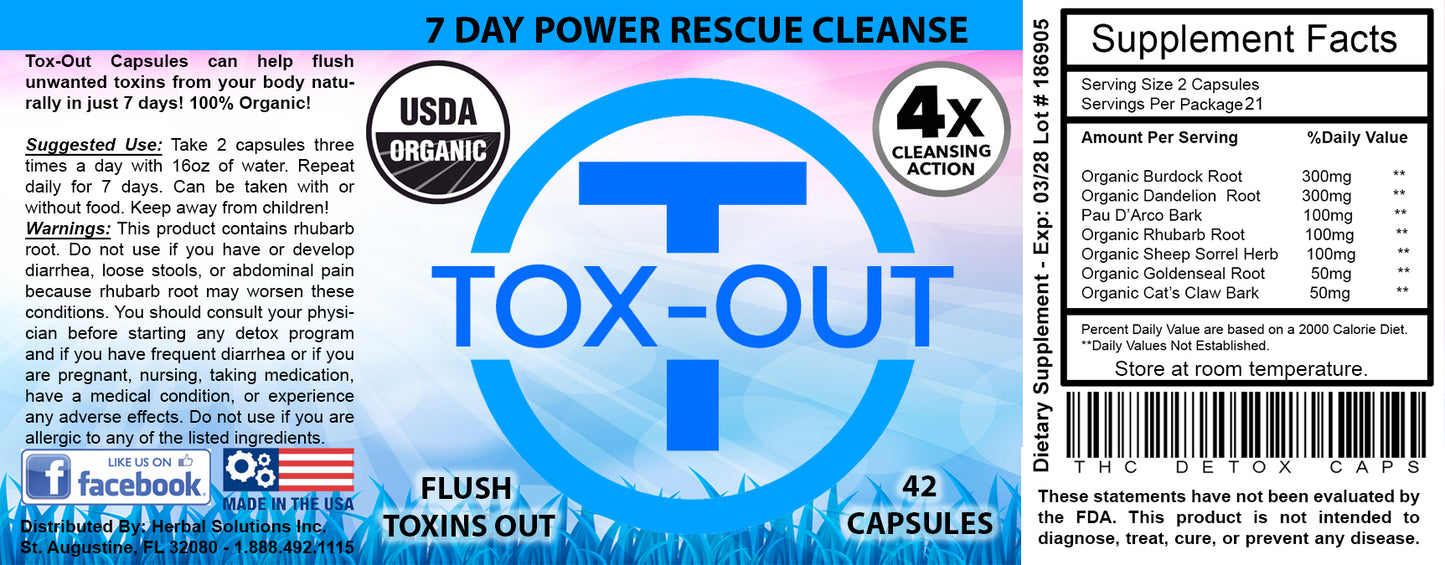 TOX-OUT 7 Day Body Flush Detox Cleanse